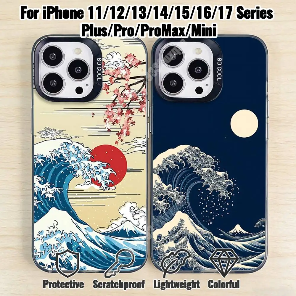 

The Great Wave Painting Phone Case for iPhone 17 16 15 14 13 12 11 Pro Plus Max Mini X XS Air Stylish Cover