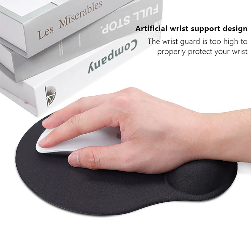 Mouse Pad preto com pulso resto Pad, Anti-Slip Gaming Mousepad, tapete de ratos, PC, laptops, acessórios de teclado, 1pc