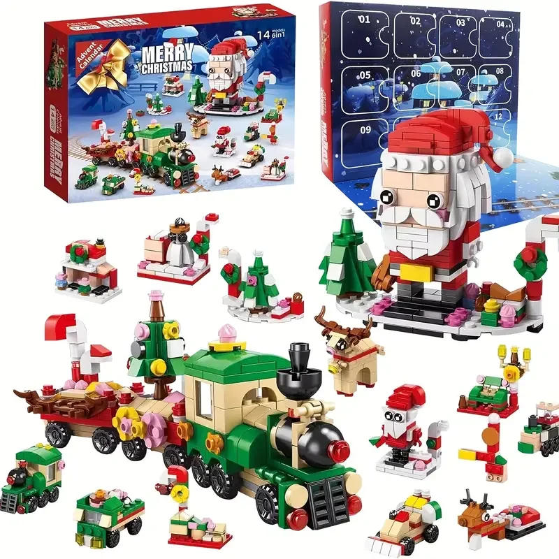 

Surprise Christmas Advent Calendar Blind Box Christma Building Blocks Toys Kids Sets Santa Claus Toys Set Children’s Gifts﻿