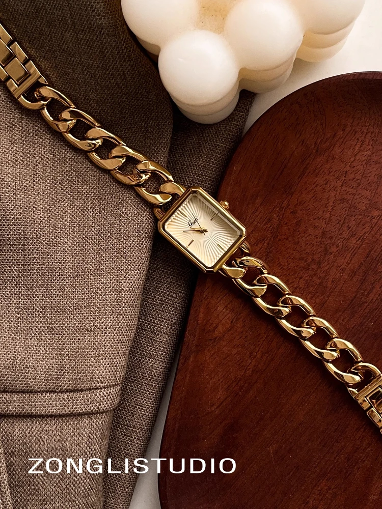 Women Quartz Watch Luxury Square Gold Rectangle Sliver Clock Reloj Ladies Stainless Steel Bangle Bracelet Style Wristwatch