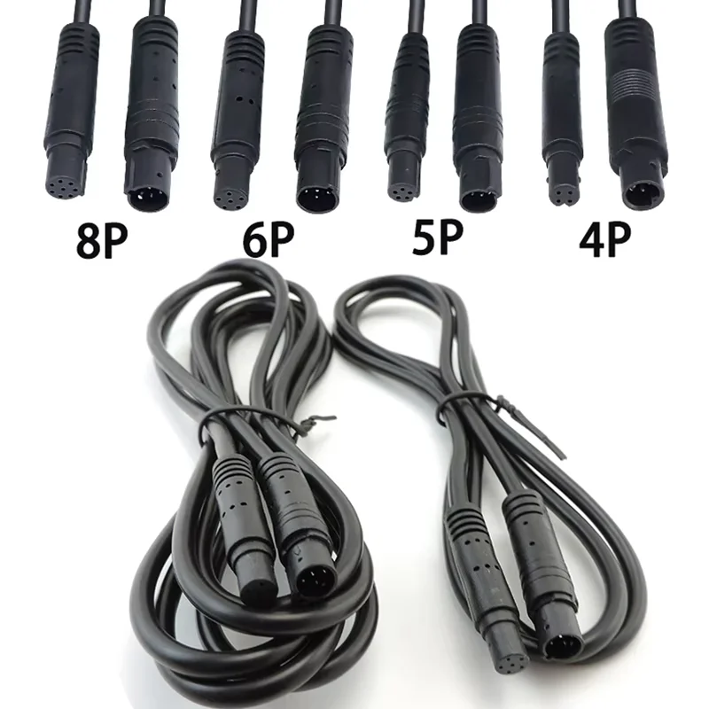 4pin 5pin 6pin 8pin Male to Female Copper Cord Car DVR Camera Extension Connector Cables HD Monitor Vehicle Rear View Wire F1