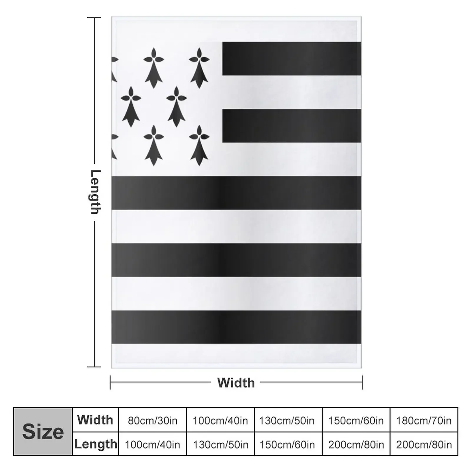 Drapeau Breton Throw Blanket Soft Plush Plaid Kid'S Blankets