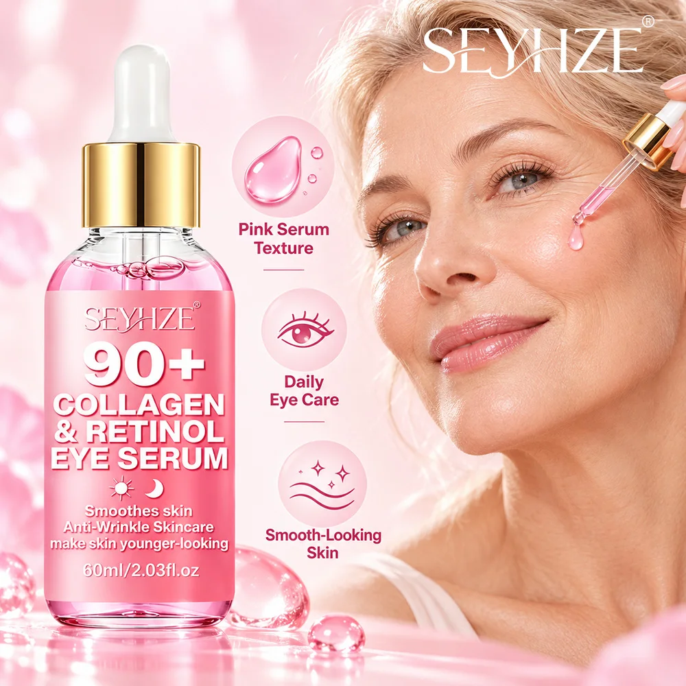 SEYHZE 90+ Collagen & Retinol Brightening Serum, for Sagging Skin & Wrinkles, with Vitamin C, Ceramides, Hyaluronic Acid, Boosts