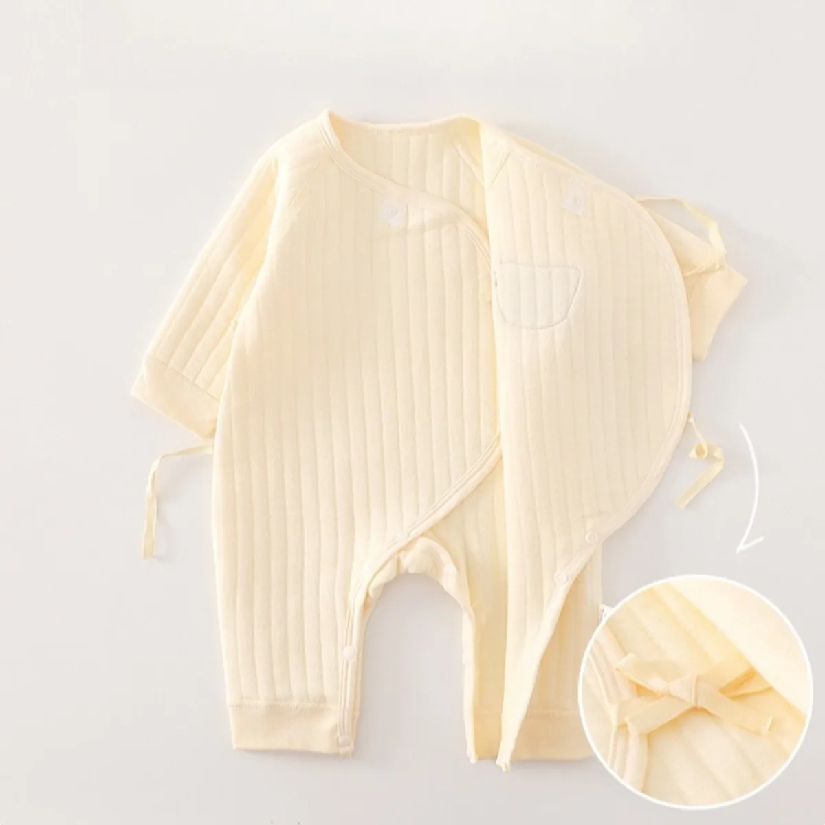 بدلة قطعة واحدة على شكل فراشة دافئة لحديثي الولادة لربيع وخريف ملابس خارجية يومية للأطفال الرضع من عمر 0 إلى 6 أشهر وزرة من القطن الخالص