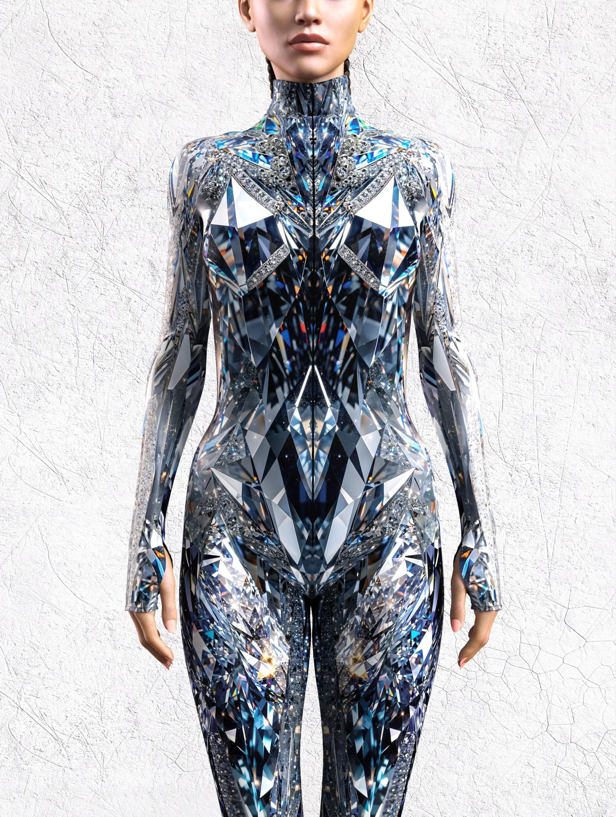 Damen Kunst Unregelmäßige Linien Jumpsuit Catsuit Farbig Bedruckter Sexy Bodysuit Karneval Halloween Party Cosplay Zentai Anzug Rave Outfit – Detail 11