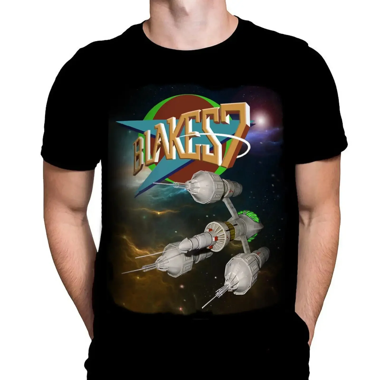 Blakes 7 Sci Fi Show NEBULA Black T Shirt Sizes S 5XL vintage Washed graphic designer clothes Casual streetwear Stretched homme