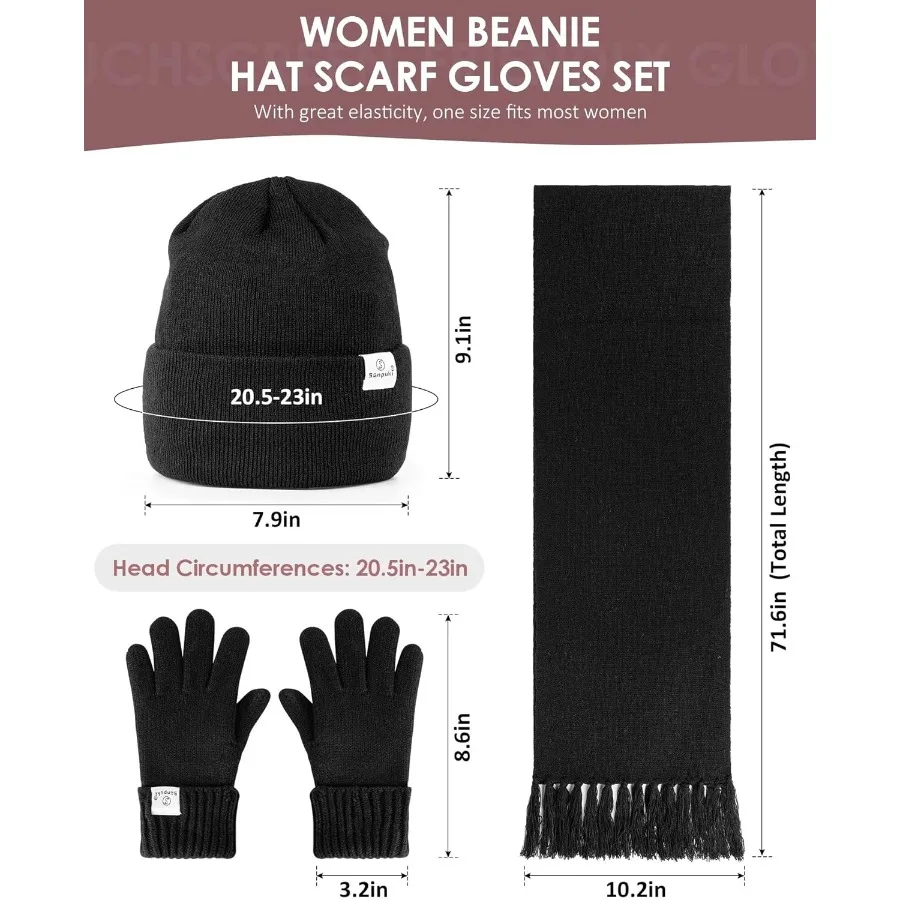 المرأة الساتان اصطف قبعة وشاح قفازات مجموعة الحرير اصطف الشتاء القبعات وشاح متماسكة قفازات لمس للطقس البارد في الهواء الطلق Activ