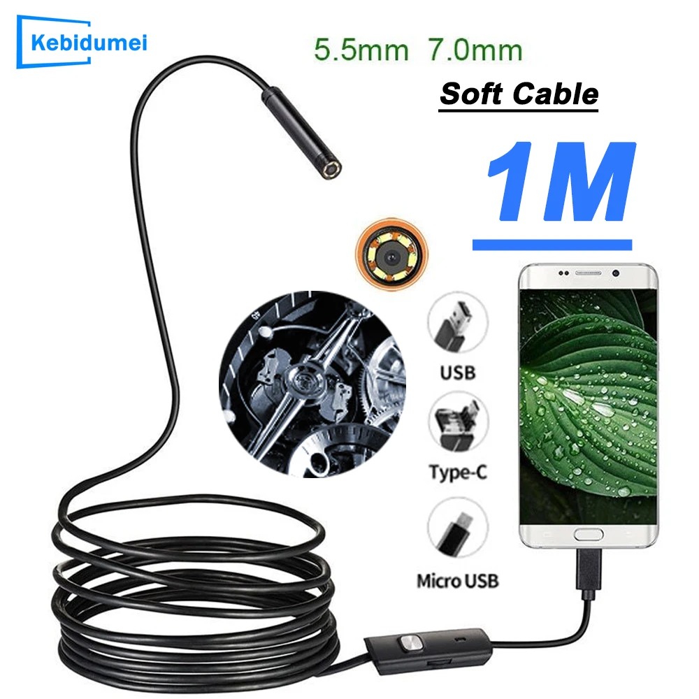 

Type C 7/5.5MM Protable Endoscope Camera USB C Security Protection Car Digital Cameras Full HD For XIAOMI Smartphone PC