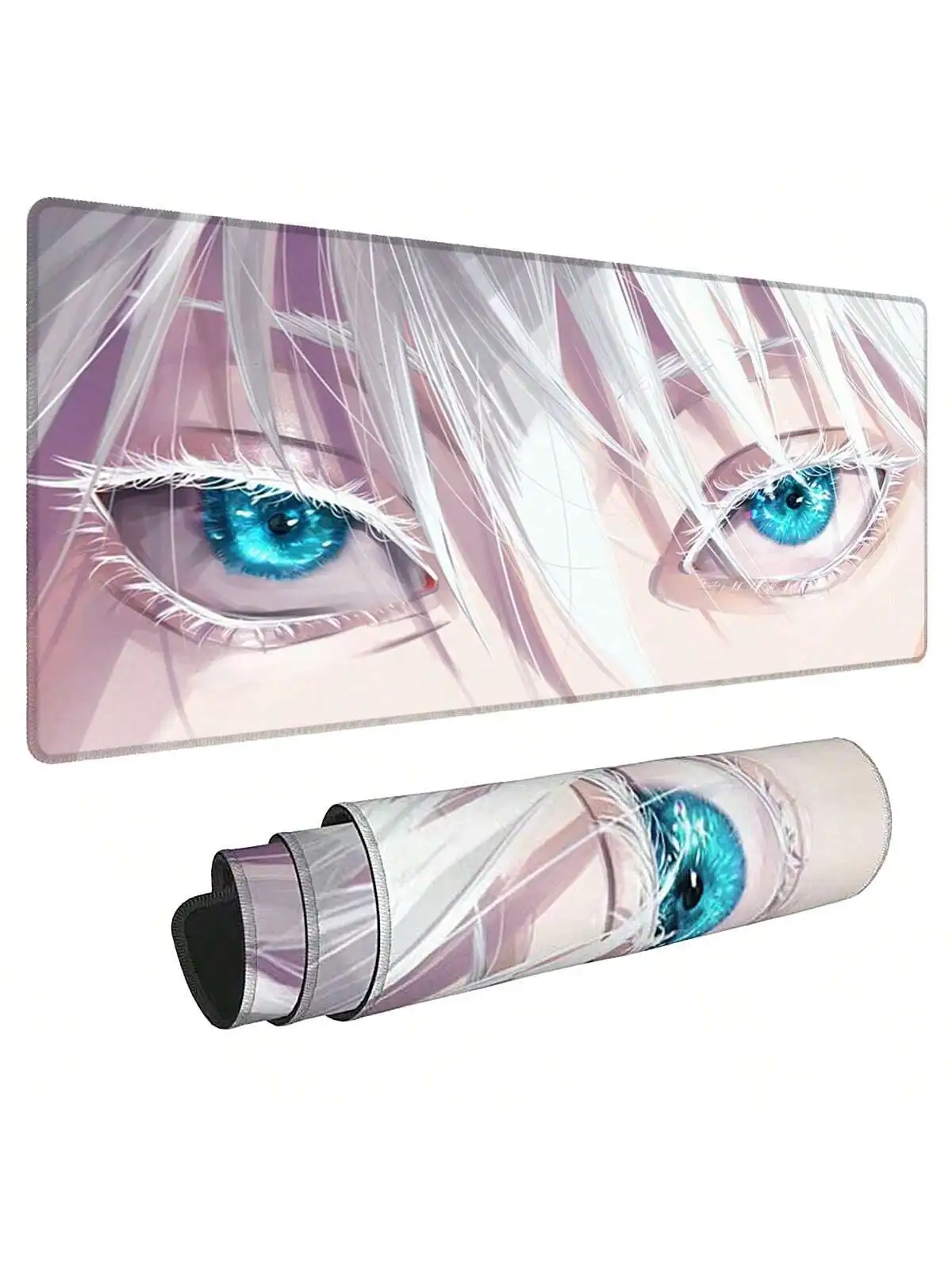 

Anime Blue-Eyed Silver-Haired Mouse Pad | Edge-Locked + Smooth Precise Tracking | Universal Desk Mat For Office/Study/Anime Fan
