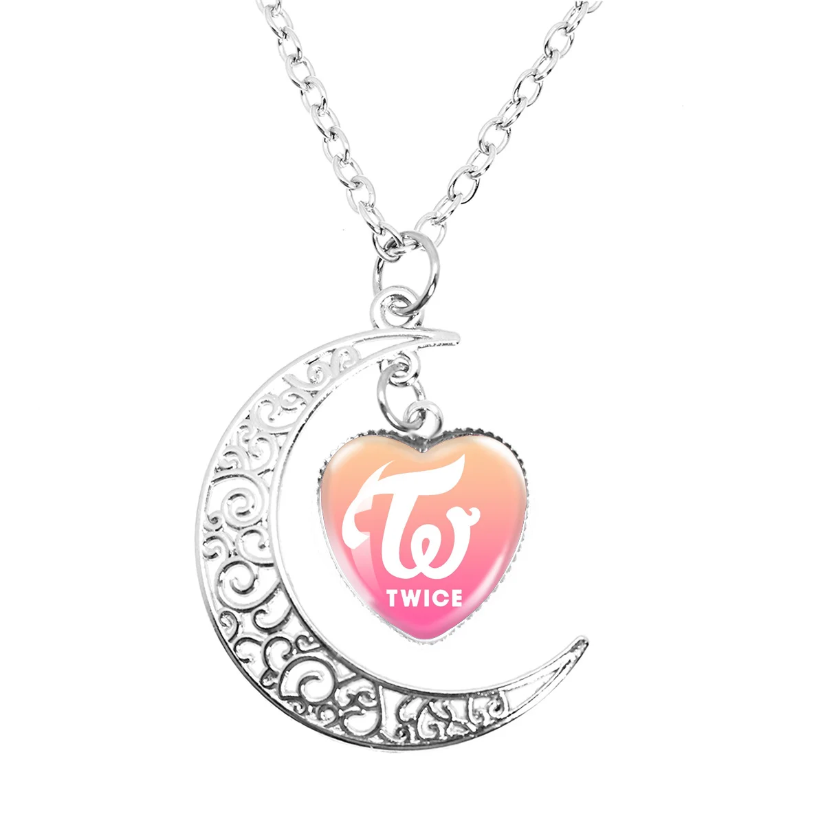 Twice CANDYBONG Z Logo Moon Necklace Gifts Heart Shape Women Fashion Men Charm Jewelry Girls Boy Accessories Party