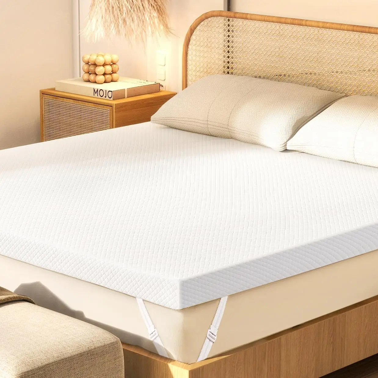 

3 Inch Memory Foam Mattress Topper Queen Size, 2 Inch Cooling Egg Crate Gel Memory Foam Plus 1 Inch High Density Gel Bed Topper