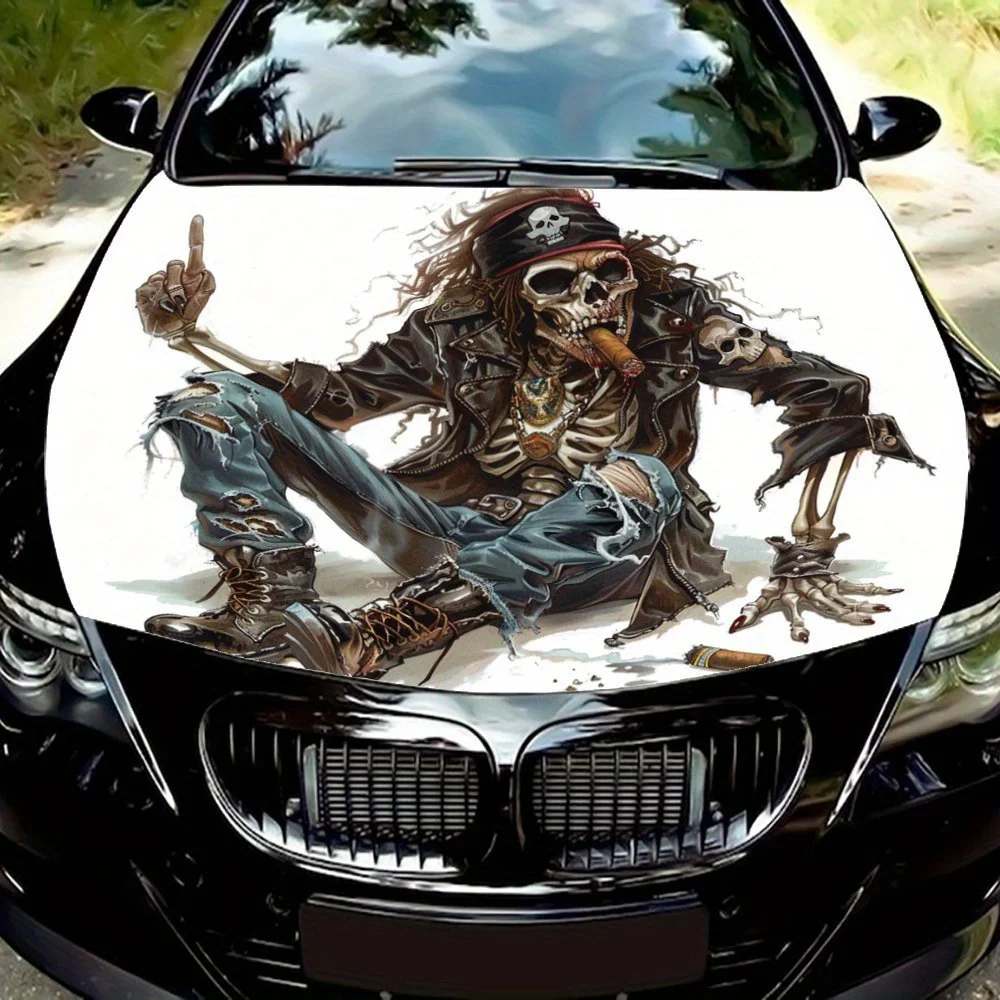 

Skeleton Smoker: Pirate Ancestral Style; Graphical Car Vinyl Wraps, Vinyl Car Hood Graphics, Vinyl Decal Patterns Full of Person
