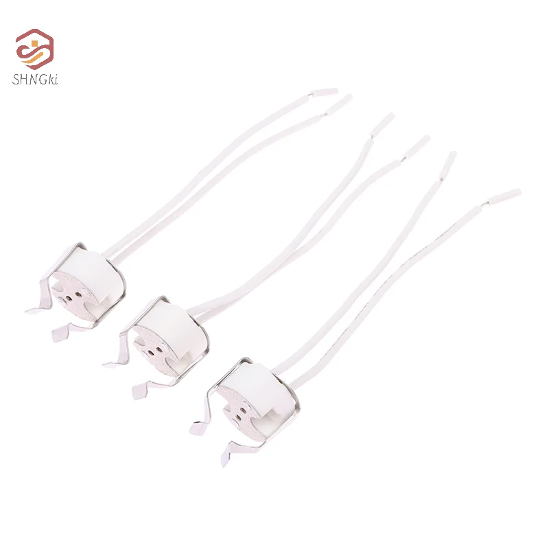 3Pcs MR16 GU5.3 G5.3 Socket MR16 Socket Lamp Holder With Bracket LED Halogen Gu5.3 Light Socket White 10cm Silicone Cable