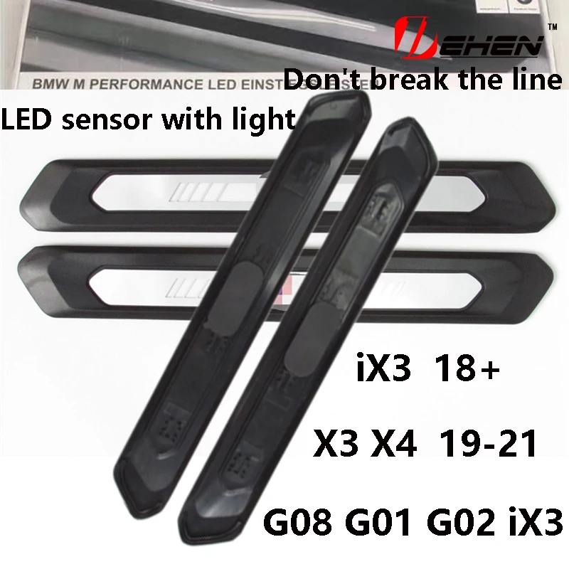 For BMW X3 G08 G01 X4 G02 IX3 2018+ LED Magnetic Induction Welcome Pedal Threshold Strip LED Door Sill Car Accessories