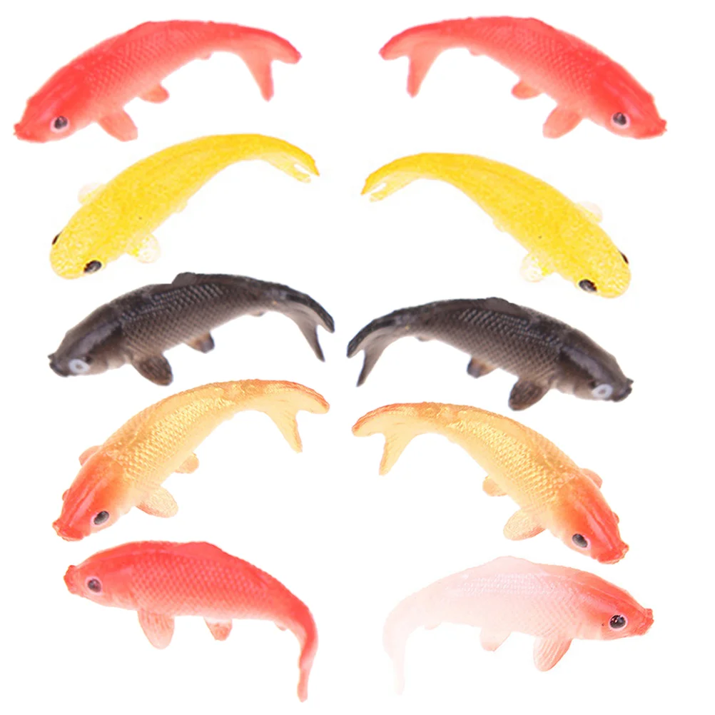 

10 Pcs Mini Simulation Koi Model Fish Tank Decorations Micro Landscape Dollhouse Carp Puffer Models Stuffed Animals Halloween