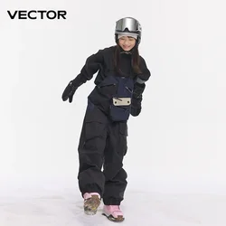 VECTOR Dicke Männer Frauen Ski Hosen Gerade Overalls Overall Skifahren Lätzchen Wasserdicht Winter Warm Winddicht Outdoor Sport Snowboard