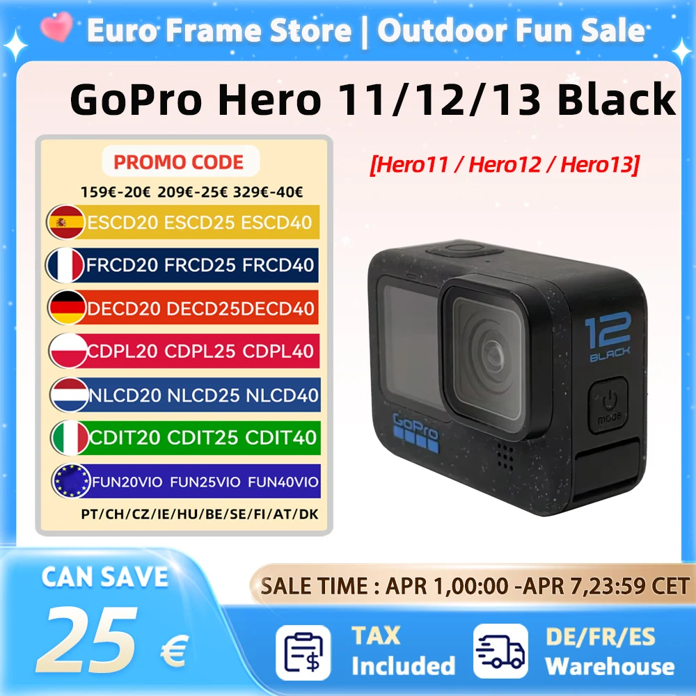 GoPro HERO 11 /12 /13 Black Action Camera HyperSmooth6.0 5.3K60fps Video 27MP helmet Sport Camera GoPro Hero 11 /12 / 13 Black
