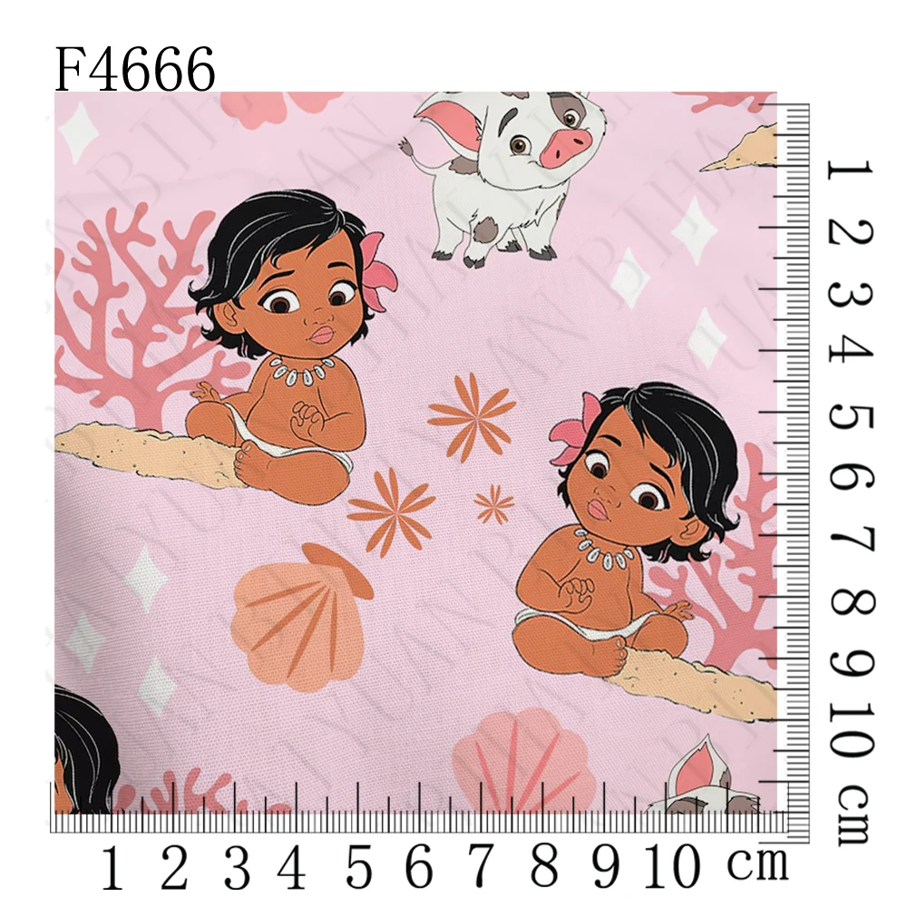 New movie baby Moana Anime peripherals Fabric 45*140cm DIY Sewing Patchwork Quilting Baby Dress Printed Fabric Sewing Kids