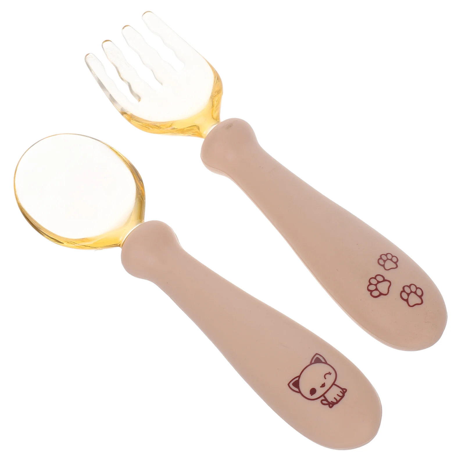

1Set Silicone Baby Fork and Spoon Set Flexible Training Tableware Design Infant Eating Flatware for Toddlers