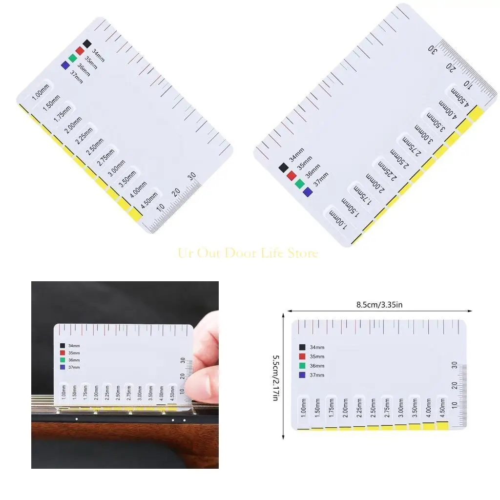 

77UF Guitar String Action Gauge Ruler Guitar String Height Gauge Bass Setups Gauge