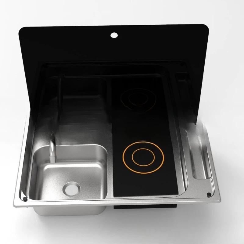 

Covered induction cooker sink, RV stainless steel sink, RV yacht sink