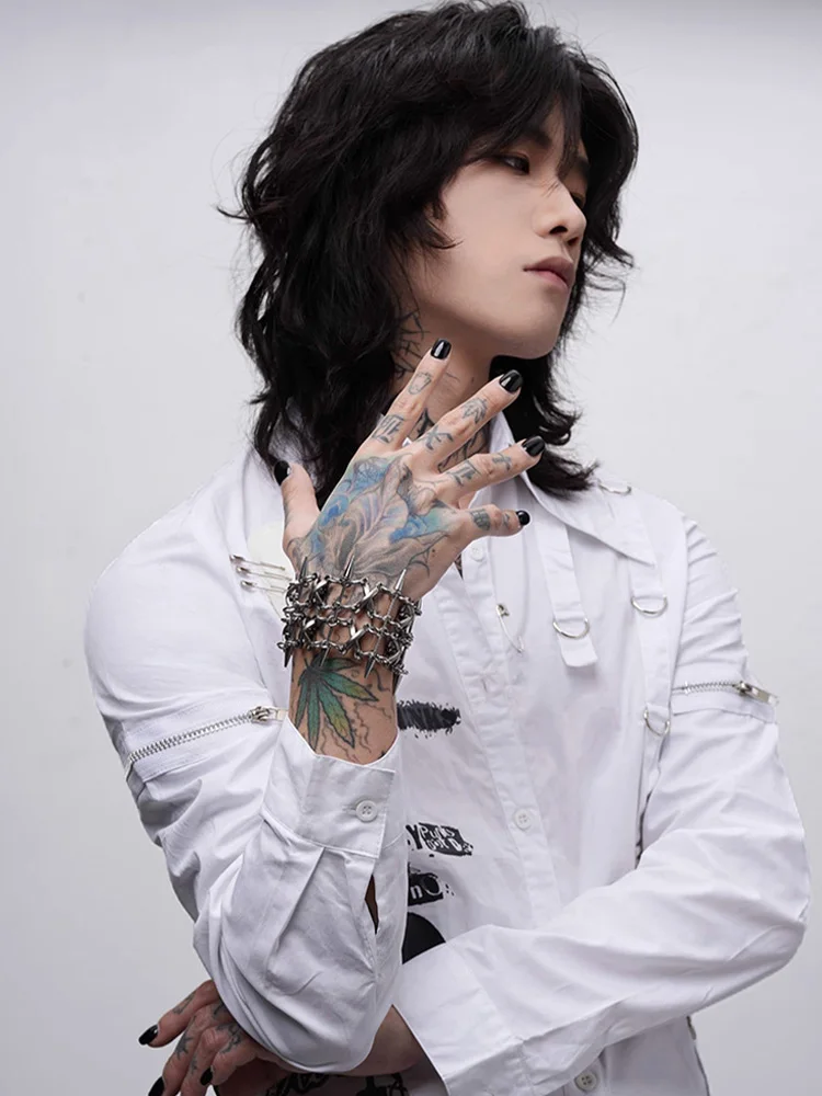 ZHUHE The Thorny Mesh Rivet Bracelet In Cyberpunk Style Is A Jewelry Accessory For Men And Women And A Party Gift