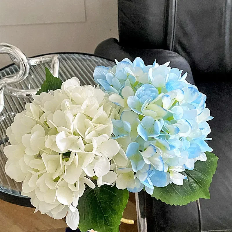 47CM Artificial Hydrangea Flower with A Touch of Glue Simulated Hydrangea Flower Wedding Decoration Desktop Ornament Fake Flower