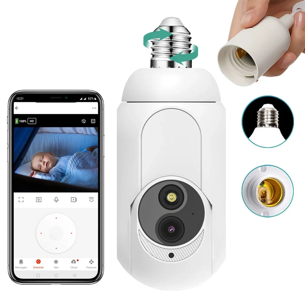 MamiBiro Tuya E27 Camera Wifi 360° 1080P Mini Surveillance Home Security Protection Night Vision LED Lamp Light IP Cameras