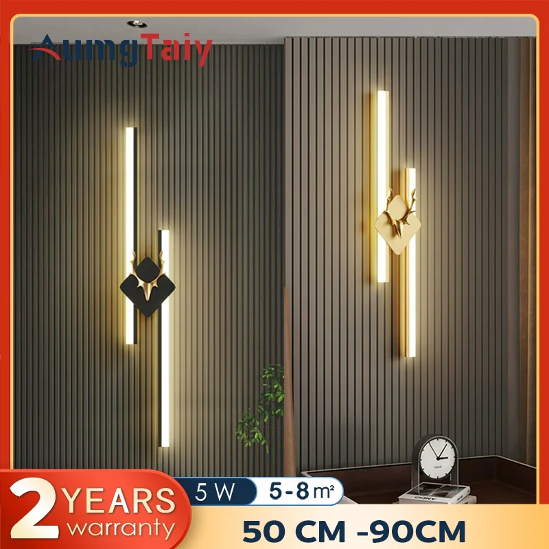 LED Bedroom Wall Lamp Wall Sconces Copper Line Pipe Acrylic Lampshade Indoor Lighting for Living Room Corridor Light Fixture