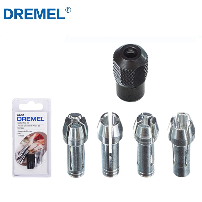 Dremel 4485 Mini Drill Chuck Collet 0.8mm - 3.2mm Sleeves Grip Self-Tighten Electric Bits Fixture Quick Change Converter Tools