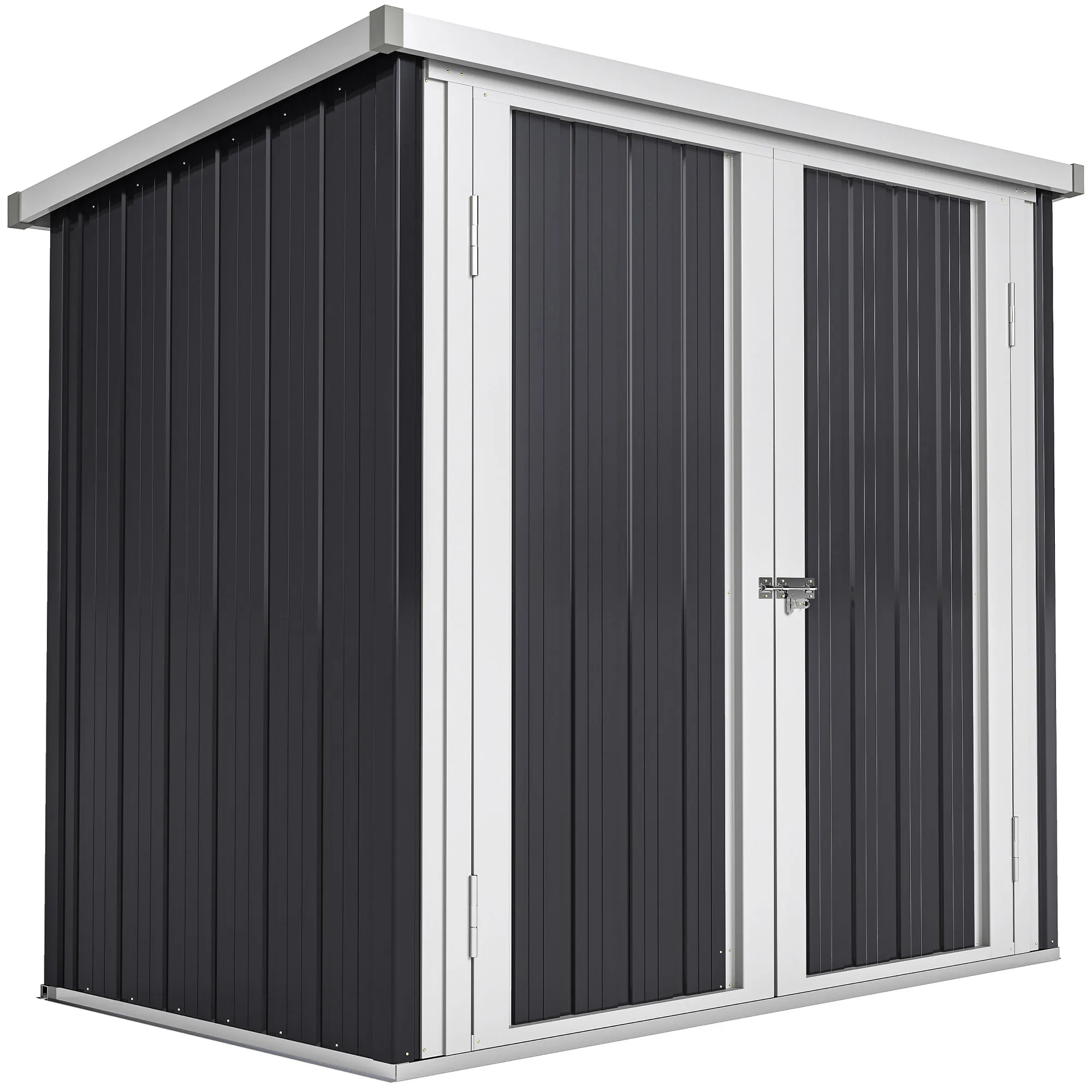 Outsunny Cobertizo de Jardín 1,26 m² 147x86x134 cm 2 Puertas y Cerradura Negro