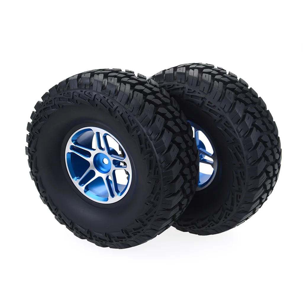 2Pcs 1:10 RC Crawler Alloy 1.9inch Beadlock Wheels + 118mm Silicone Rubber Tires For Axial SCX10 Climbing Rock Truck #4