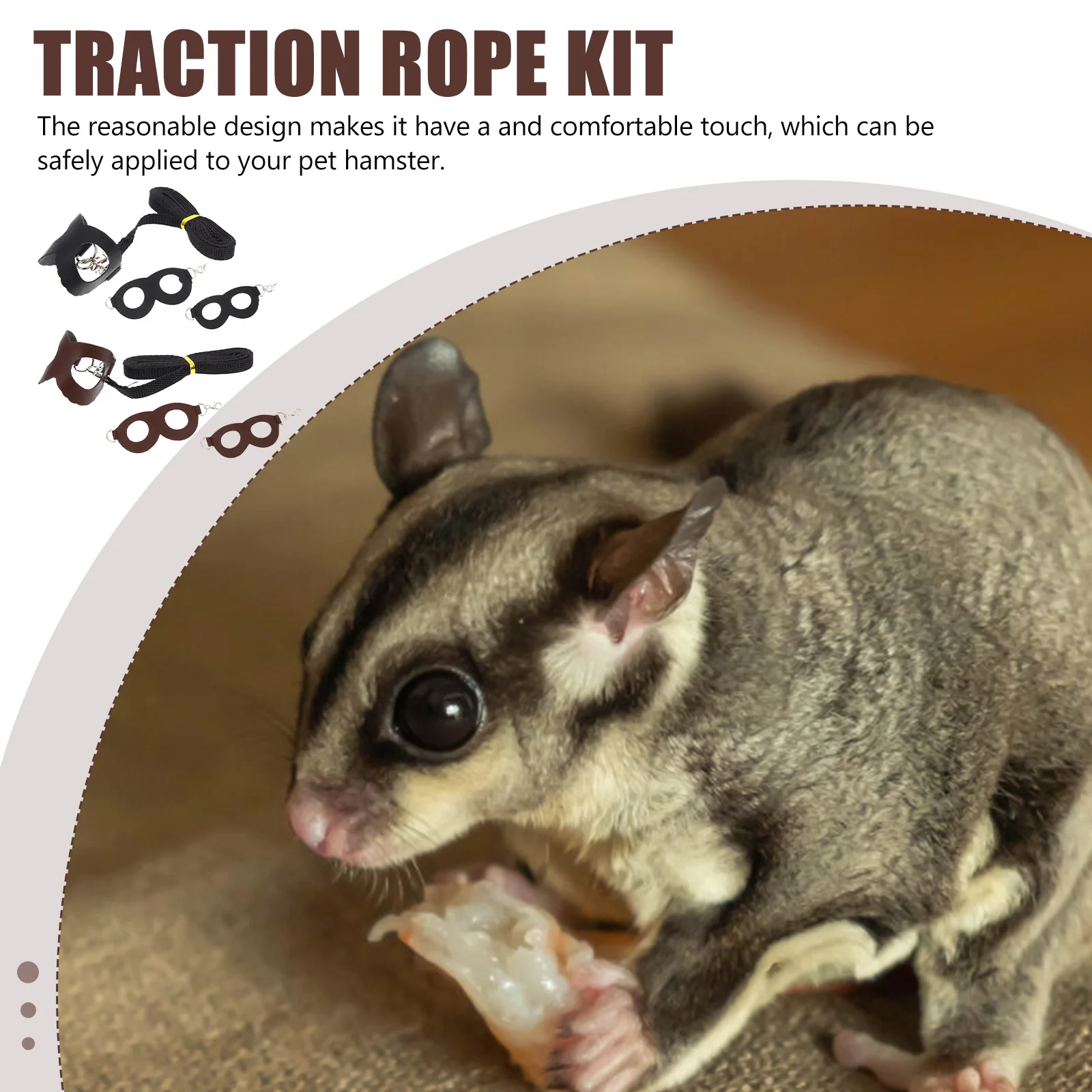 

2Sets Pet Harness Breathable Comfortable Durable Hamster Leash Practical Decoration Kit Traction Rope Outdoor Safety