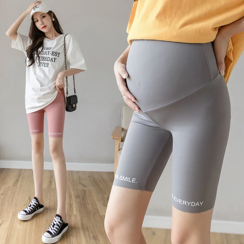 Sommer dünne coole Mutterschaft halb kurz legging hohe Taille Bauch Sicherheits hose Kleidung für schwangere Frauen Schwangerschaft shorts