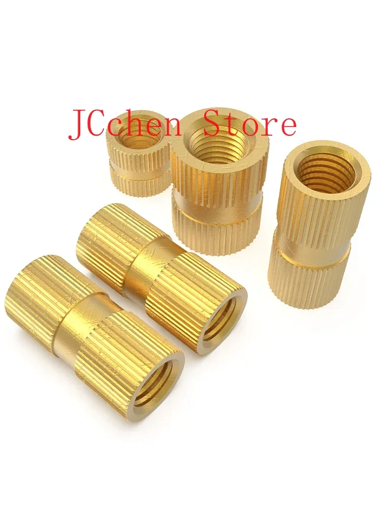 Латунная гайка с накаткой M3. Предварительно встроенные компоненты для литья под давлением и снятия фаски.