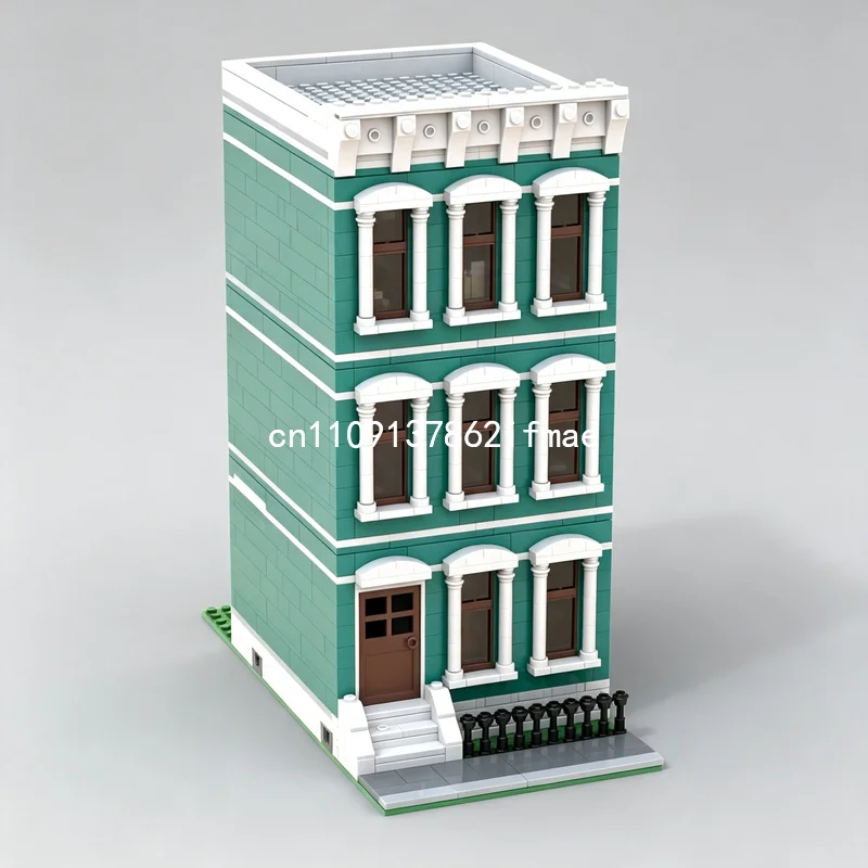 1376PCS Italianate Modular Tow - đánh giá và giá Moc Modular Building Street View Bricks