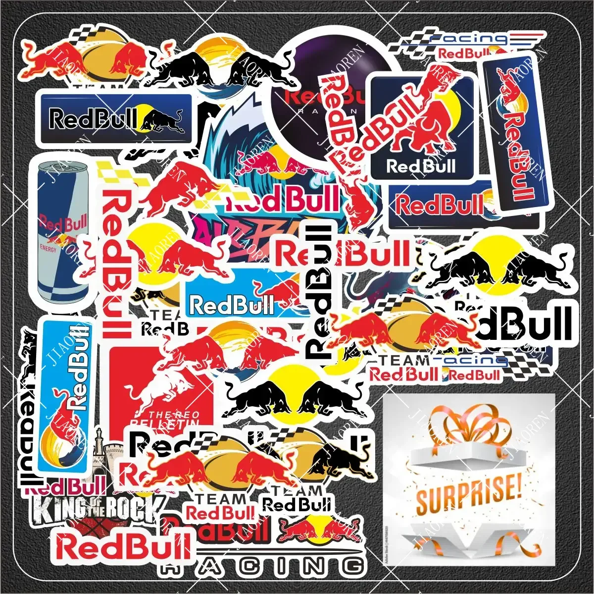 عاكس دراجة نارية ريد بول ملصق سيارة الكمبيوتر الثلاجة التمهيد ملصق مائي الحرة صندوق أعمى عدة لياماها هوندا سوزوكي