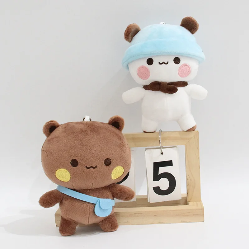 Yier الباندا الدب أفخم سلاسل المفاتيح لطيف Bubu Dudu لعبة جميلة الكرتون محشوة دمية لينة Plushies قلادة لحقيبة الديكور الهدايا