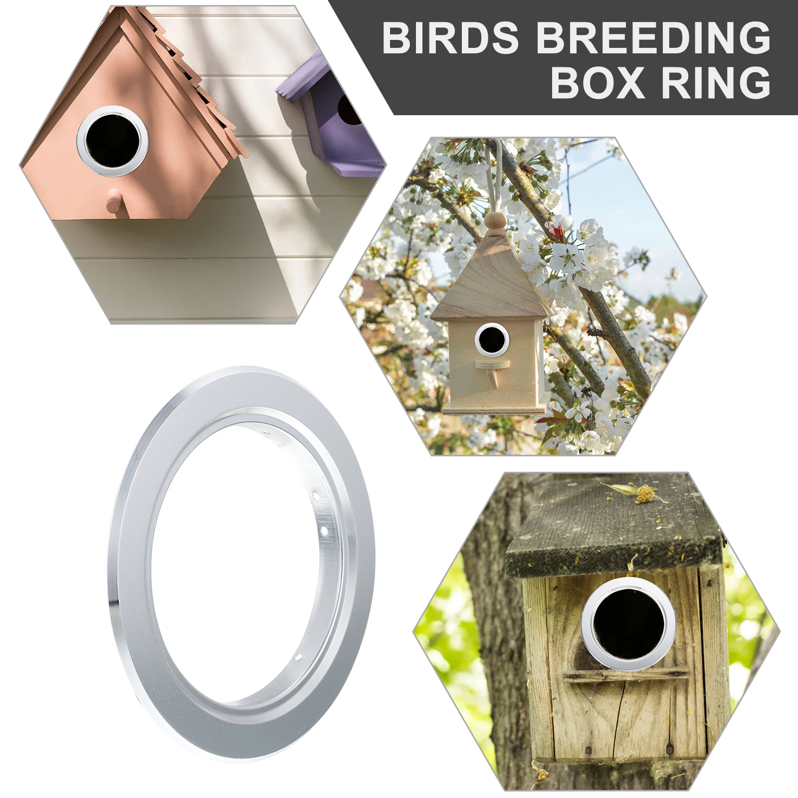 

4Pcs Bird Nest Anti-bite Ring Durable Metal Squirrel Door Protector Breeding Box Supplies Aluminum Nesting Portal Pet