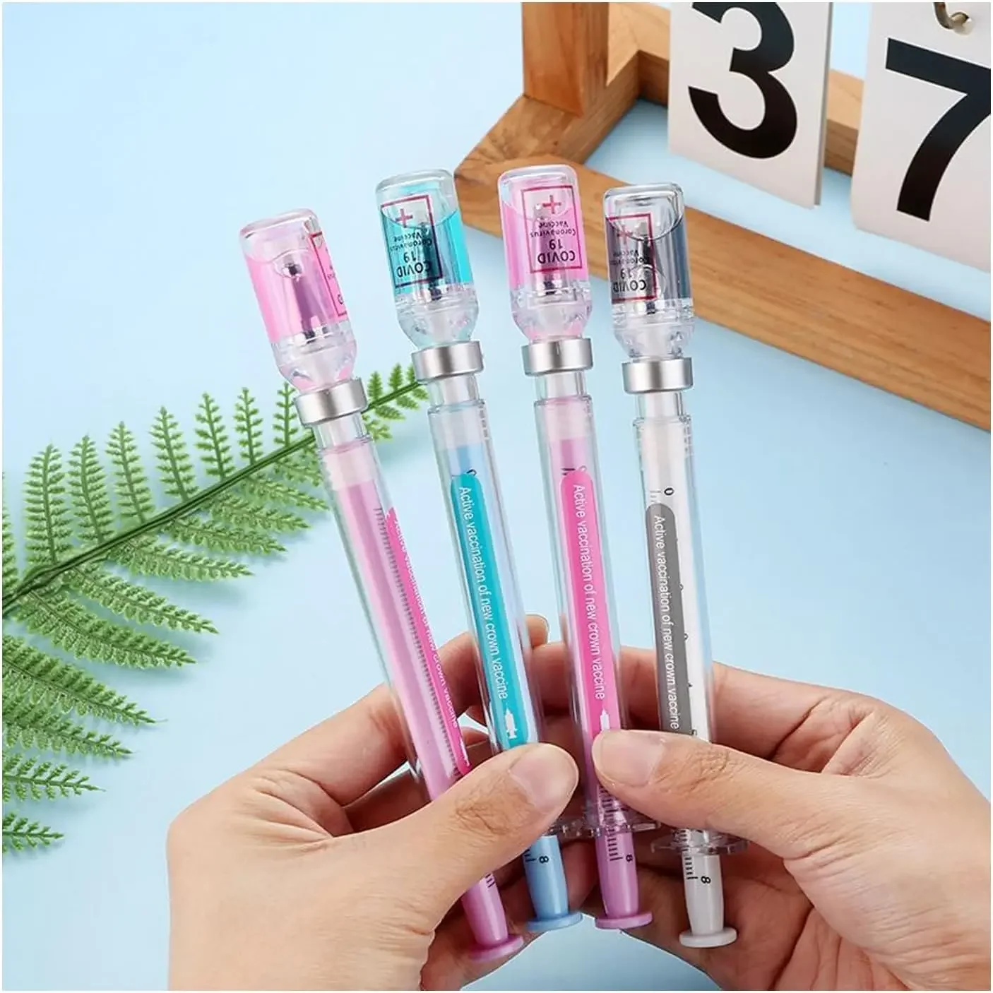 12 PCS Luminous Syringe Gel Pen Beautifulfor Gift School and Office Party Supplies Wholesale