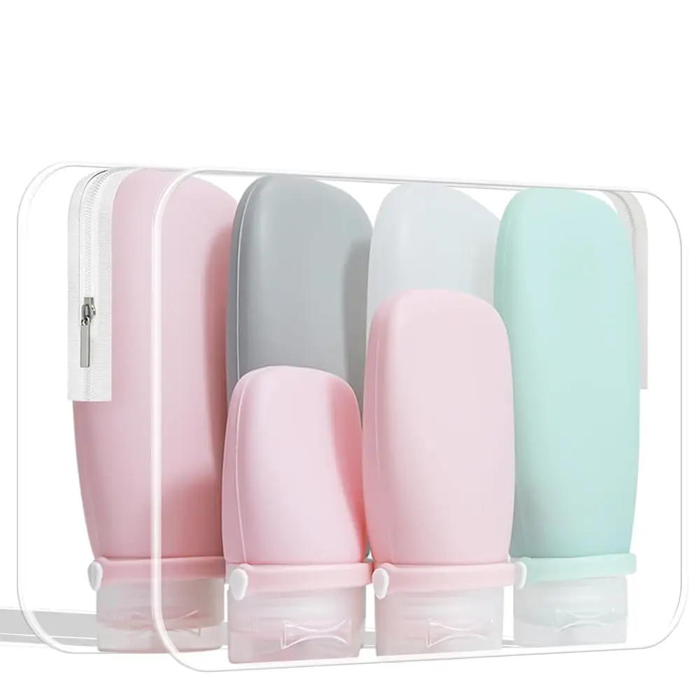 

Набор из 6 герметичных дорожных бутылочек для туалетных принадлежностей – силиконовые дорожные бутылочки, одобренные TSA, объемом 3oz+2oz+1oz.