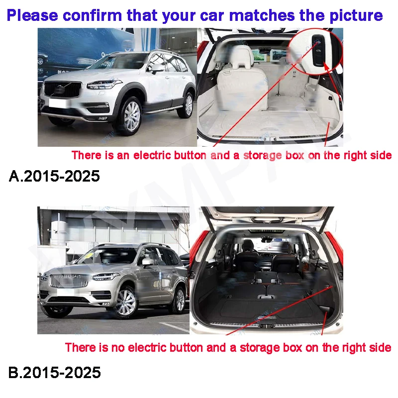 

Car Trunk Mat For VOLVO XC90 7-Seat 2015 2016 2017 2018 2019 2020 2021 2022 2023 2024 2025 Cargo Liner Carpet Accessories