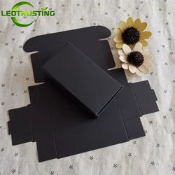 50PCS Blank  Black Cardboard Paper Handmade Folding Box DIY Jewelry Soap Wedding Party Birthday Sugar X-mas Gift Packaging Boxes