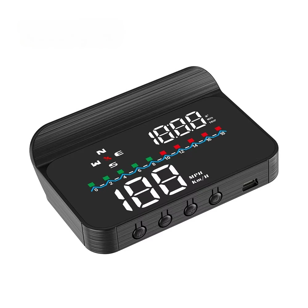Multifunctional 3.5 Inch Widescreen LED M19 Universal Car HUD GPS Speed Alert Reflect onto Windshield Head up Display with Hood