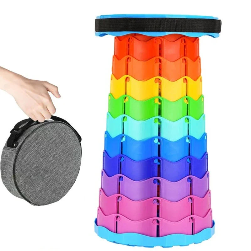 

New Folding Stool Chair Lightweight Camp Chair Outdoor Fishing Picnic Collapsible Telescopic Adjustable Height for Travel Chair