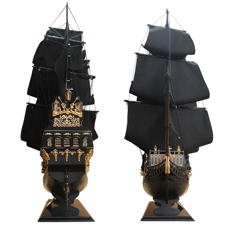 Finished Ship Model Pirates of The Caribbean Black Pearl Sailboat Model Wooden Ornaments Exquisite Gifts