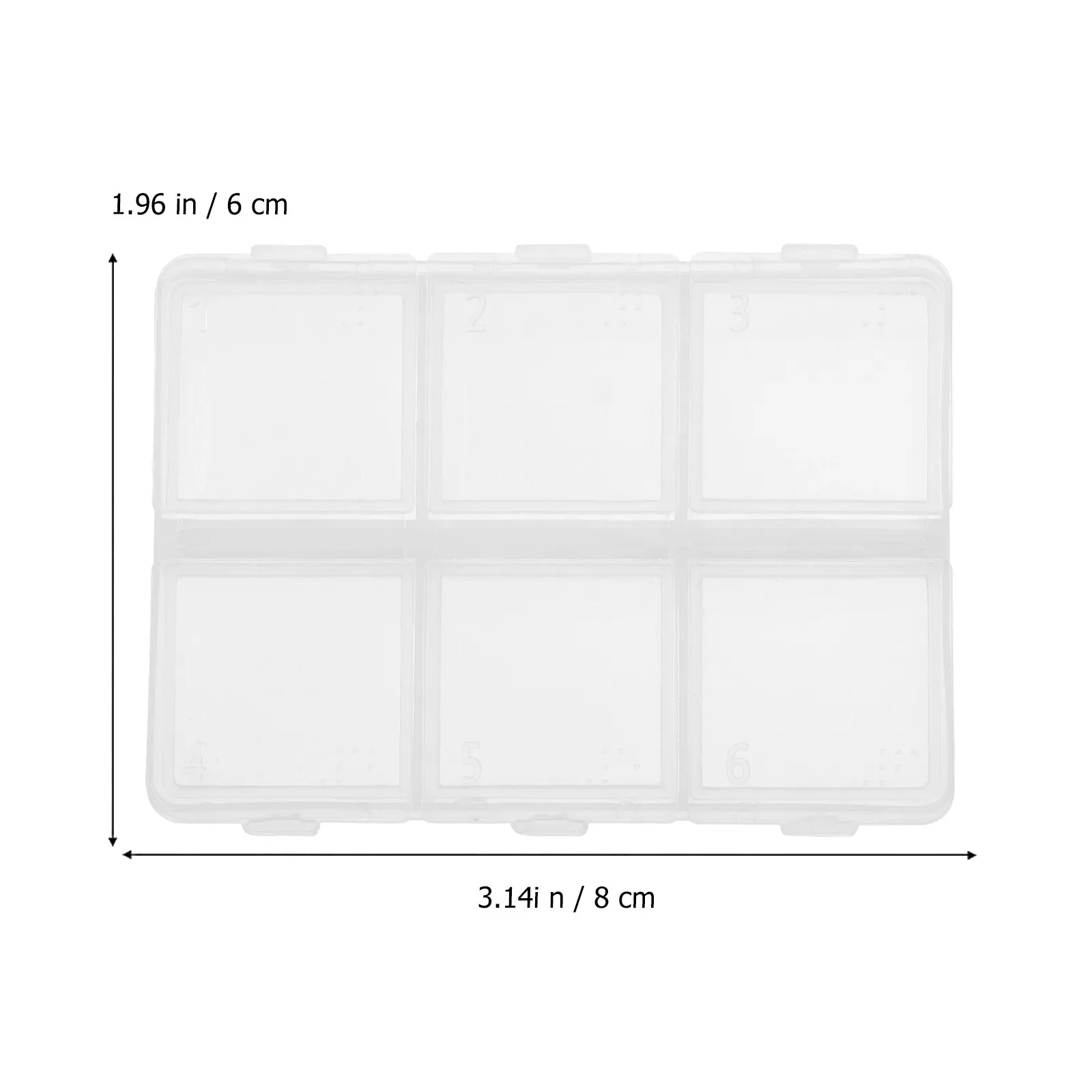 6Pcs 6-Cell Pill Containers Sundry Gum Earphone Cord Cases with Braille Labels Impact Resistant Portable Medicine