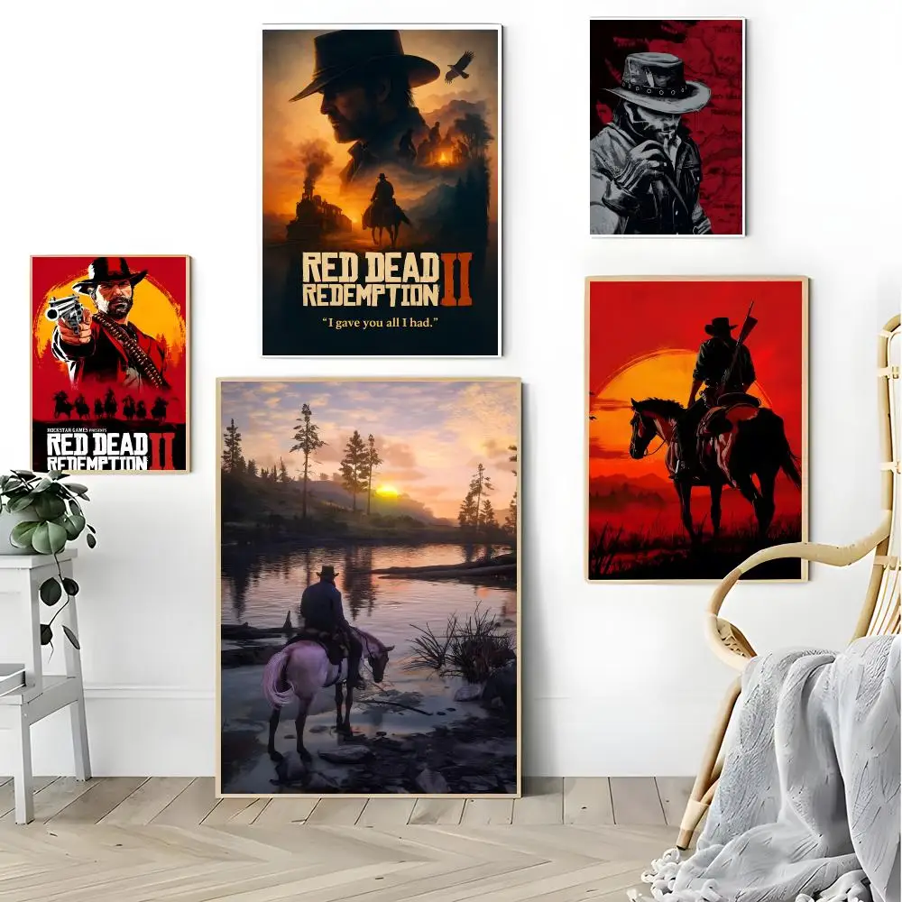 Póster épico de Red Dead Redemption, arte retro, decoración para sala de estar