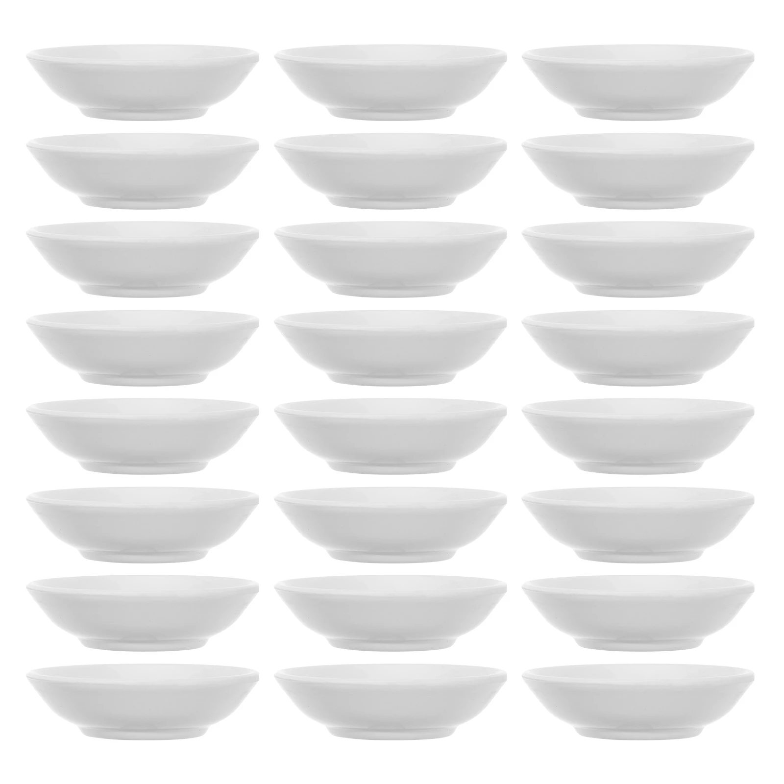 

24Pcs Round White Soy Sauce Dishes Multifunctional Condiment Bowls for Hot Pot Sushi Tableware Space Saving Design