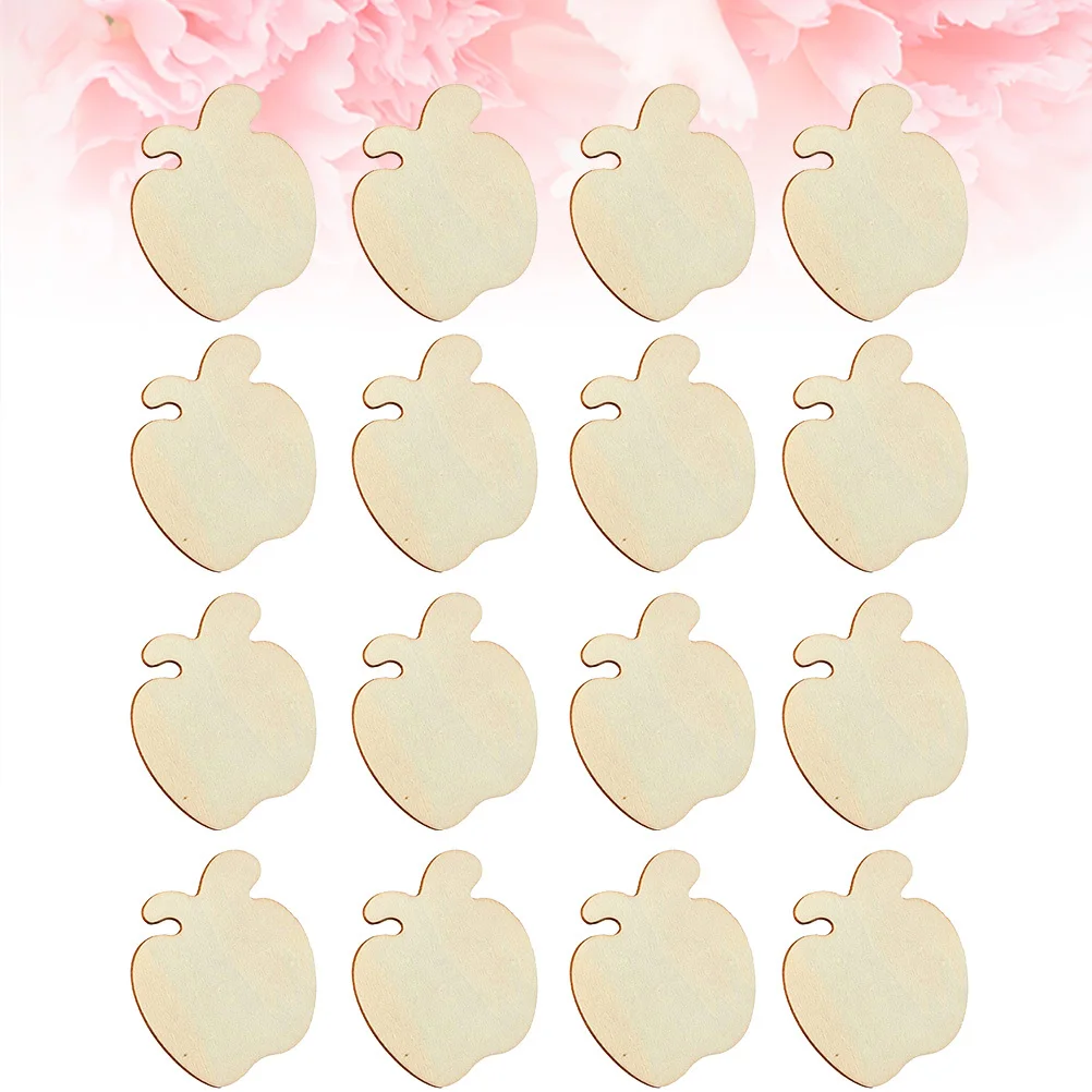 

70Pcs Children Hand Painted Wood Slices Natural Unfinished Apple Shape Wooden DIY Pendant Christmas Craft Decorations